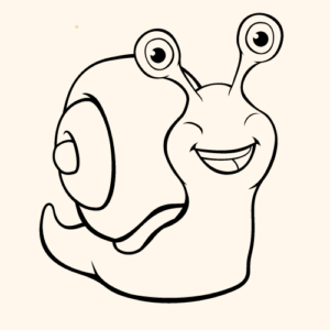 Smiling snail to draw